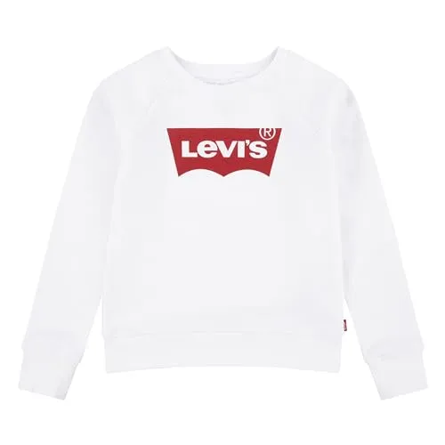 Levi's Kids Lvg Crew Sweatshirt für Baby Mädchen - Pullover & Strickjacken für Baby-Mädchen, aus 60 % Baumwolle, 40 % Polyester, mit einem stylischen Logo-Design und bequemen Umschlägen an Kragen, Ärmeln und Taille.