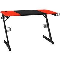 COSTWAY Z-förmige Gaming Tisch in rot von Costway