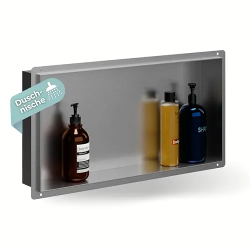 HAGO24 DIY Duschnische 60x30cm - Badezimmerablagen & -regale, aus hochwertigem Edelstahl für 100% Dichtheit und ein elegantes Design, ideal zur optimalen Raumnutzung in der Dusche.