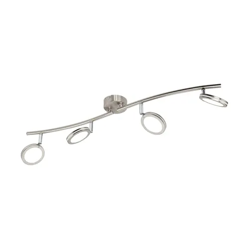 Eglo 97071 Karystos LED Spot 4W - Warmweißes Licht - Deckenleuchte mit 4 integrierten LED-Spots, ideal für stimmungsvolle Beleuchtung. Energieeffizient mit 1520 Lumen und 20.000 Stunden Lebensdauer. Perfekt für jeden Innenraum!