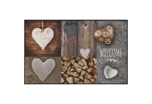 Salonloewe Läufer Fußmatte 75x120 Rosis Patch braun, Eingangsmatte groß, Höhe: 750 mm