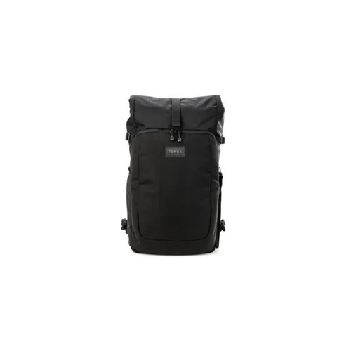 Tenba Fulton V2 Kamerarucksack, Schwarz, 16 Zoll - Kameratasche für DSLR und spiegellose Kameras, sicheres Rolltop-Design für Wetterbeständigkeit und einfachen Zugriff auf die Ausrüstung.