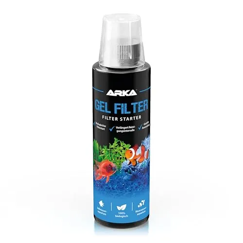Aquarium Filterbakterien 236 ml – 2-in-1 Starterbakterien & Mulmabbau – sofort haftend & aktiv – für Süßwasser & Meerwasser – reduziert Schmutz, Ammonium & Nitrit – stabilisiert Filter – ARKA