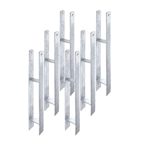 siwitec H-Pfostenträger 600 x 121 mm – Robuster Pfostenanker zum Einbetonieren - Hochwertiger Pfostenträger aus feuerverzinktem Stahl, CE-zertifiziert und ideal für stabile Holzkonstruktionen. Optimal für Zäune und bietet durch die H-Form zusätzliche Stabilität.