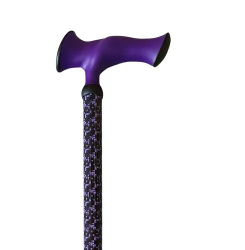 Gehstock Spazierstock Gehhilfe 10-fach höhenverstellbar Black Purple