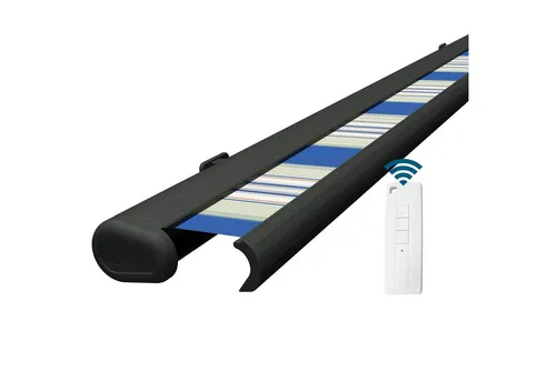 Eclipse Kassettenmarkise 5x3m mit Funkmotor - Kassettenmarkise in 5,00 x 3,00 Meter, ausgestattet mit einem hochwertigen Dooya Funkmotor und UV-Schutzfaktor 50+. Ideal für schattige Plätze und witterungsbeständig durch pflegeleichtes Aluminiumgehäuse.