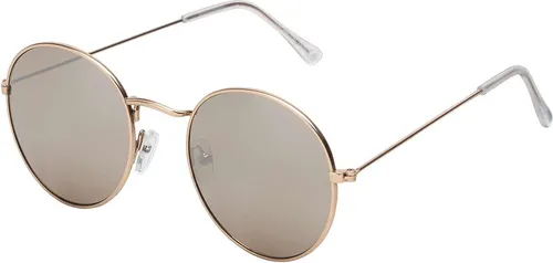Damen Herren Sonnenbrille Rund Form Verspiegelt 80er Modern Urlaub Strand 30568 Braun