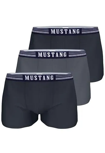 Mustang Herren 3er Pack Boxershorts Retro Navy