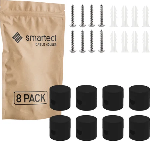 8x Affenschaukel Schwarz Aufputz-Kabelhalter Deckenpins Textilkabel Halterung