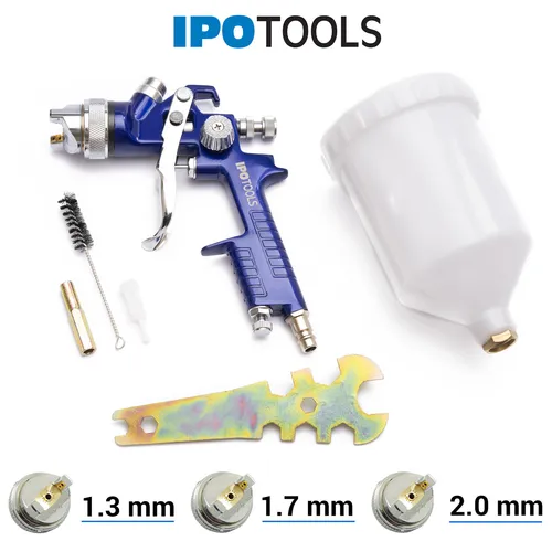 HVLP Lackierpistole Spritzpistole Spraypistole Rostfrei Düsen 1,3mm 1,7mm 2,0mm