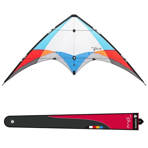 HQ Flug-Drache HQ Lenkdrachen Flow - Leichtwind - Drachen für Flautentage, extrem leicht und robust mit 157 cm Spannweite. Ideal für Tricks und Spaß bei 1-3 Bft. Perfekt für Wiese, Strand oder Streetkiten!