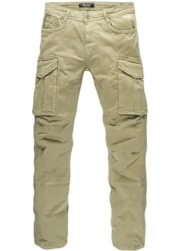 REPUBLIX Herren Cargohose Cargo Jogger Chino Hose Jeans R7023 Olive W34