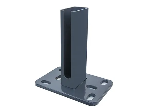 Fußplatte Bodenplatte Aufschraubhülse für Zaunpfosten 60x40mm RAL7016 Anthrazit