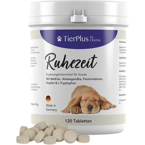 EXVital TierPlus Ruhezeit Tabletten für Hunde mit Baldrian