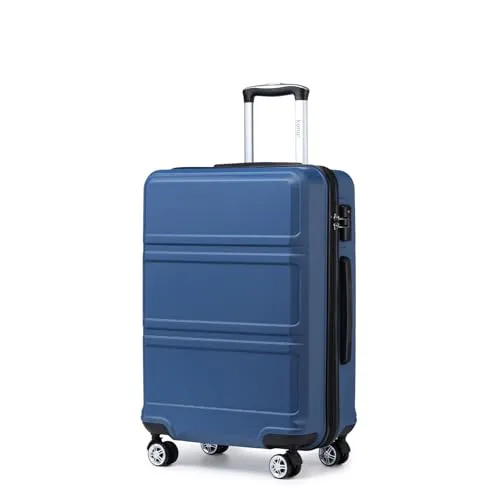 KONO Handgepäck Koffer 55cm Leichte ABS Hartschale Trolley, Dunkelblau