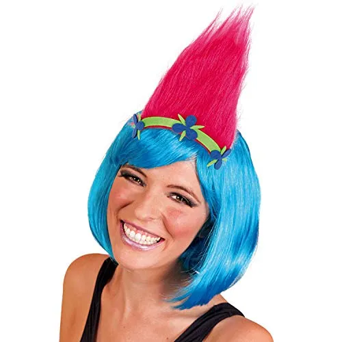 NET TOYS Knalliger Troll-Haarreif für Erwachsene - Pink - Angesagter Damen-Haarschmuck zum Phantasy-Kostüm - Bestens geeignet für Karneval & Mottoparty