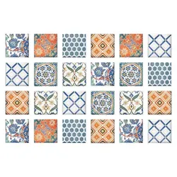 Selbstklebende Fliesen Blumen 10x10 cm 24 Stück Italy Fliesenaufkleber