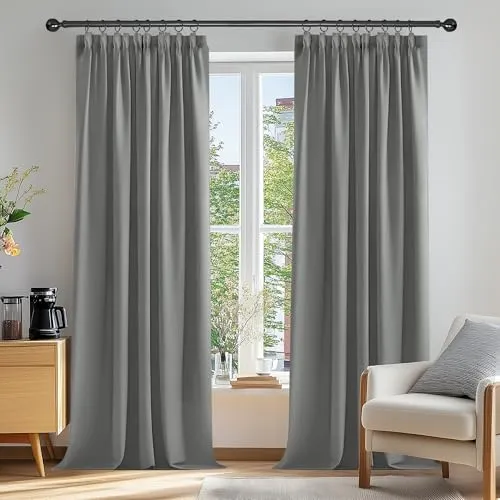 Deconovo Verdunkelungsvorhänge 2er Set H245 x B140 cm in grau von Deconovo