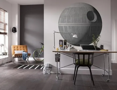 Komar STAR WARS Fototapete Death Star XXL - 127 x 127 cm - Wandtattoo für Kinderzimmer: Lebensgroßes Death Star Motiv, selbstklebend und einfach anzubringen, sorgt für ein galaktisches Ambiente!