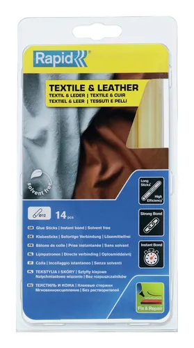 Rapid Klebesticks Textil und Leder Ø 12 x 190 mm 14 Stück Blister - 5001418 (14 Stück)