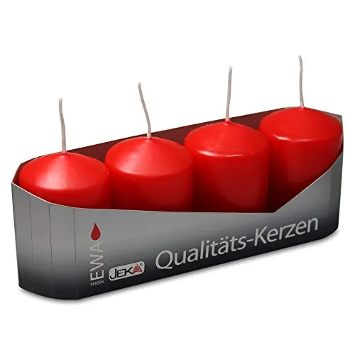 OLShop AG 3er Pack Stumpenkerzen rot, ca. 40 x 60 mm (3 x 4 Stück) Kerze Kaminkerze Laternenkerze Dekoration