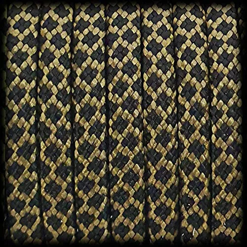 Ganzoo Paracord 550 Seil Diamond 30 Meter Nylon/Polyester-Seil mit 7 Kern-Stränge für Armband, Leine, Halsband, 4mm Stärke | Mehrzweck-Seil | Survival-Seil | Parachute Cord | Braun Schwarz