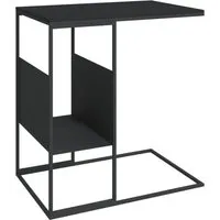 vidaXL C-Design Beistelltisch Schwarz 55x36x59,5 cm - Couchtisch im eleganten C-Design, ideal für den Wohnraum. Robuster Eisenrahmen und feuchtigkeitsbeständige Holzwerkstoff-Oberfläche sorgen für Langlebigkeit und einfache Reinigung.