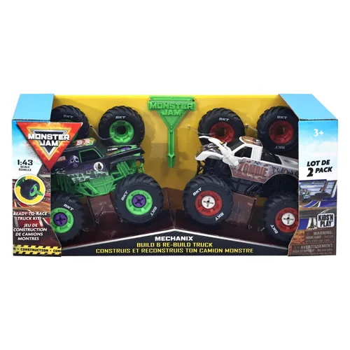 Monster Jam Mechanix 1:43 Build N Re-Build 2 pk as