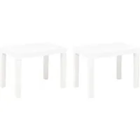 furnicato Gartenbänke 2 Stk. Weiß Kunststoff - Gartenbänke Set aus wetterbeständigem Kunststoff in Holzoptik. Ideal für jeden Außenbereich, leicht zu reinigen und umzustellen. Lieferung umfasst 2 stabile Bänke.