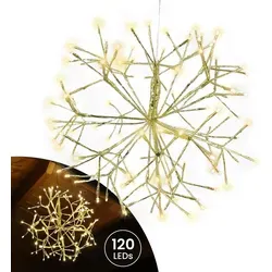 Weihnachtsdekoration Goldstern 35cm 1 Stück mit 120 LED warmweiß Timer-Funktion LED-Weihnachtsstern