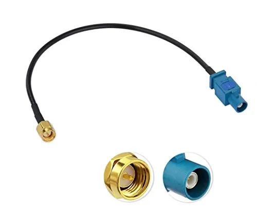 M.I.C. SMA-Fakra Antennenadapter | Auto Radio GPS DAB+ Navigation | 25 cm Kabel | Fakra Stecker zu SMA Buchse | Kompatibel mit VW, Skoda, Seat, BMW, Audi RNS RCD