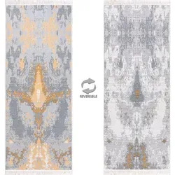 Jimri Teppich Kelim Läufer 80x200 cm in Gold-Grau in gold von Jimri