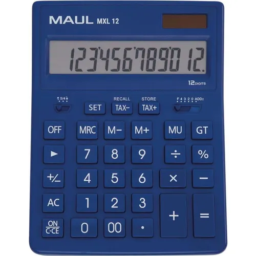 Maul MXL 12 Tischrechner Hellblau Display (Stellen): 12 batteriebetrieben, solar (Batterien) (7267034)