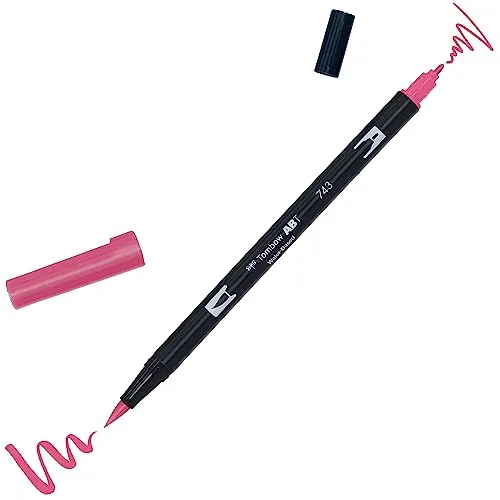 Tombow ABT-743 Fasermaler Dual Brush Pen mit zwei Spitzen, hot pink