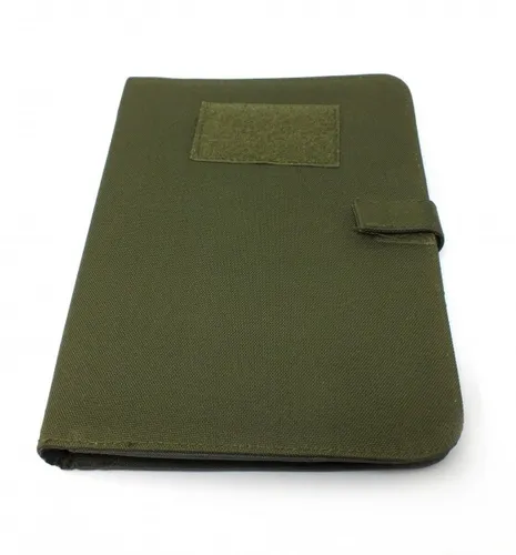 Army Style Terminplaner A5  in  oliv, Ringbuchhalterung, Blätter, klett