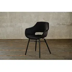 KAWOLA Samt Esszimmerstuhl ZAJA | Stilvoller Schreibtischstuhl mit Armlehne - Esszimmerstühle mit samtweicher Oberfläche und robusten Metallbeinen, ideal für hohen Sitzkomfort und vielseitige Nutzung im Esszimmer oder Home Office.