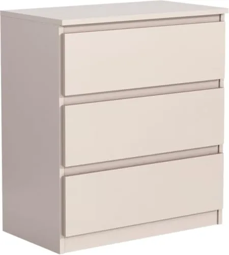 meble masztalerz Kommode Matt mit 3 Schubladen 70 cm - Kommode in Kaschmir mit 3 grifflosen Schubladen, ideal für Ihr Wohnzimmer oder Schlafzimmer. Elegantes Design und praktische Stauraumlösung.