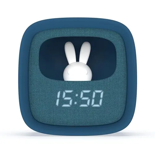 Alarm Clock with Light Billy Clock Dark Blue - Wecker, elektronisch für Schreibtisch, mit sanfter Lichtfunktion für angenehmes Aufwachen in Mitternachtsblau.
