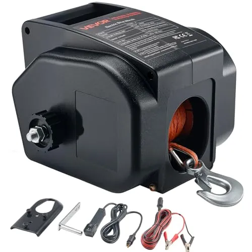 VEVOR 12V Elektrische Seilwinde 907kg 2000lbs Motorwinde Bootwinde Anhängerwinde