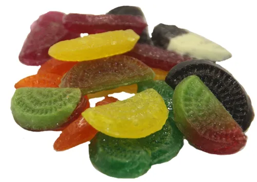 Zuckerfreier Fruchtschnitten Mix süss sauer nur von Jahrmarktbonbon 1 kg