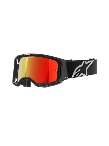 Motocross Brille - ALPINESTARS VISION 8 CORP mit BLK MIRROR-RED - Sportbrillen für Unisex Erwachsene, bieten optimalen Schutz mit einem stylischen Spiegelglas in Rot und einem robusten schwarzen Rahmen.