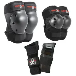 Triple 8 3 Pack Protektoren Set black Gr. M - Schützer, Gelenkschoner & Helme – Hochwertiges Set mit langlebigem Material und EVA Polsterung für optimalen Schutz beim Skaten.