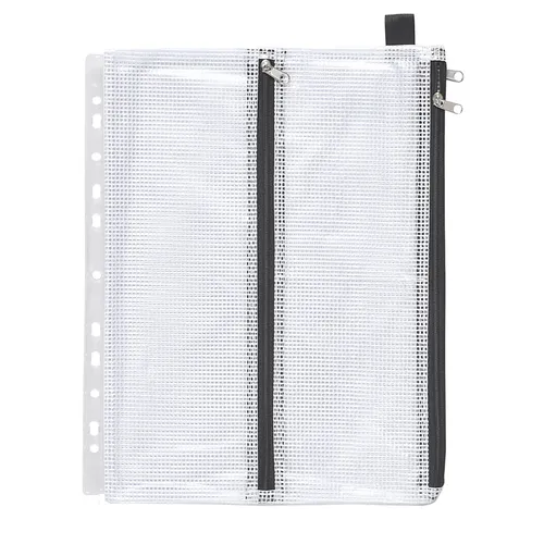 1x FolderSys A4 Vierkammer-Kleinkrambeutel,Abheftrand Reißverschluß PVC 40443-30