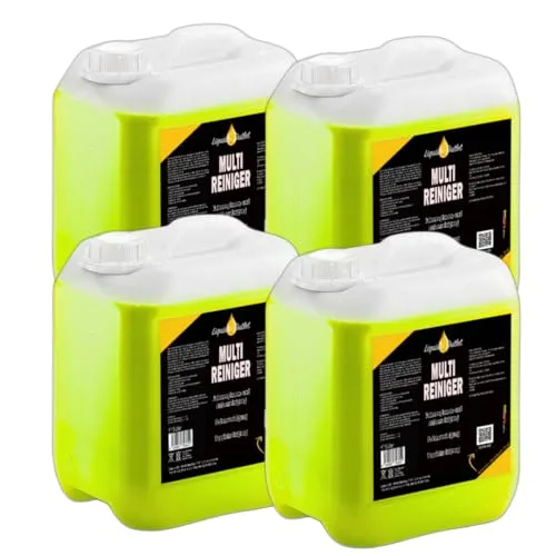 Liquid Outlet Multireiniger 4x 5L – Polsterreiniger Auto & Teppichreiniger – Kunststoffreiniger, Fleckenentferner & Autoinnenreiniger – Für Nasssauger & Blowguns geeignet – Made in Germany