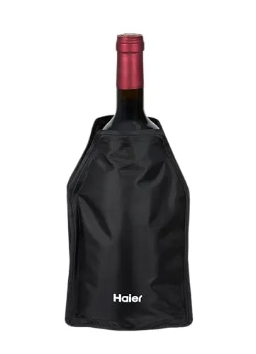 Haier Weinkühler Manschette I Flaschenkühler leicht zu transportieren I Kühlt in 5 Min. I Kühlmanschette Wein für Weingenuss unterwegs I Ohne zusätzliches Eis I Wine Cooler für alle Formen & Größen