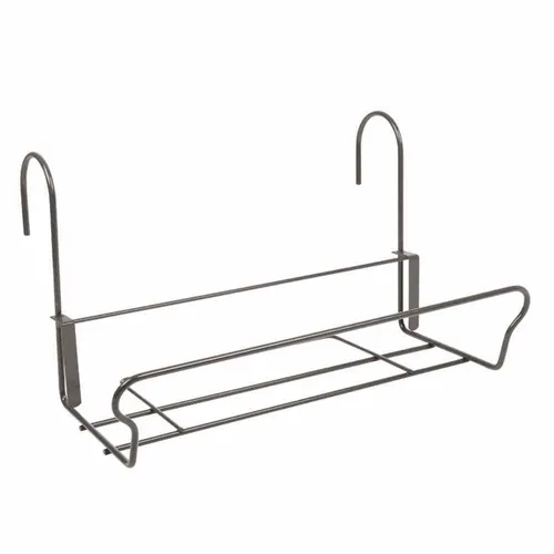 JARDIFER Universal Balkonkasten-Halter grau mit Sicherheitshaken 41,5 x 22 cm