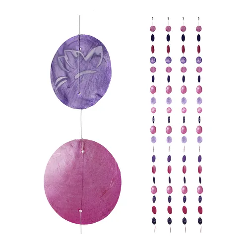 Capiz girlande Muschel Vorhang Fenster Dekohänger bunt 4 Stück Dekohänger Set