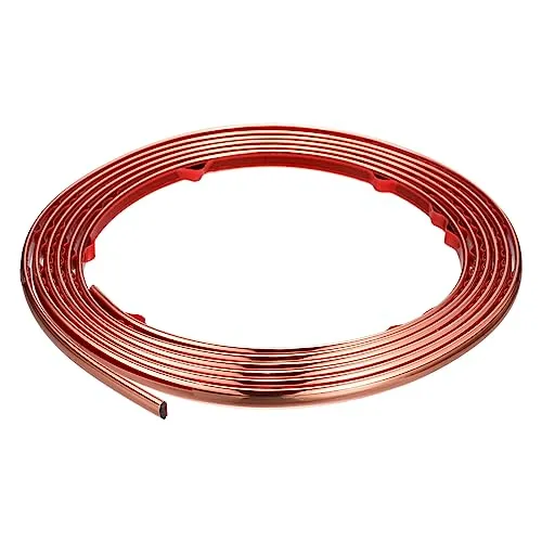 sourcing map Selbstklebend Kantenschutz Leisten - 3Meter x 8mm x 3mm Flexible Zierleisten Sockelleiste Weichsockelleiste für Türen, Fenster, Wände, Küche, Fliesen - Rosagold