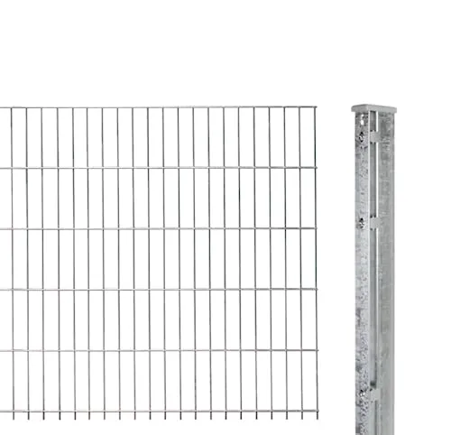 Alberts Doppelstabmatten-Anbauset 6-5-6, 2,5 m Länge, 83 cm Höhe, verzinkt - Robustes Anbauset für Doppelstabmattenzaun mit feuerverzinkten Matten und Pfosten. Ideal für langlebige und kosteneffiziente Einzäunungen in Ihrem Garten.