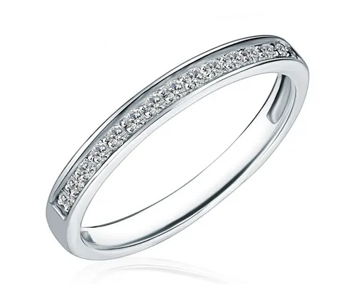 Rafaela Donata Silberring Damen-Ring aus 925 Sterling Silber mit Zirkonia - Fingerringe: Eleganter Bandring aus 925 Sterling Silber, verziert mit funkelnden Zirkonia-Steinen für glamouröse Auftritte.